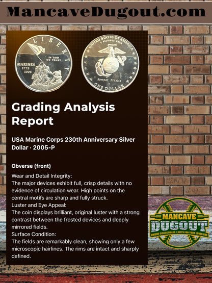2005 P Marine Corps 230th Anniversary Silver Dollar – Proof