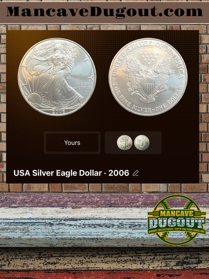 2006 $1 American Silver Eagle - 1 oz .999 Fine Silver • Brilliant Uncirculated (BU)