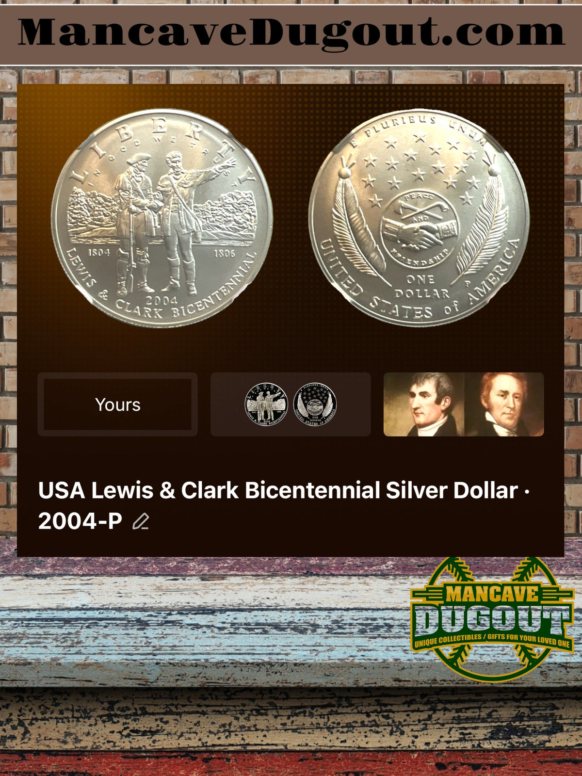 2004 P Lewis & Clark Bicentennial Commemorative Silver Dollar – Uncirculated