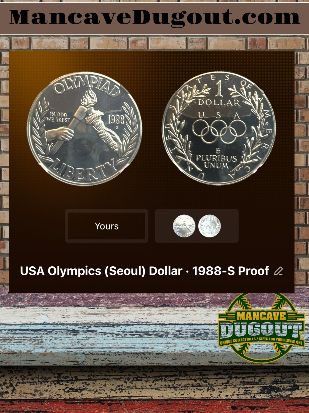 1988 S Olympic Silver Dollar – Proof - U.S. Mint • 90% Silver • San Francisco Mint