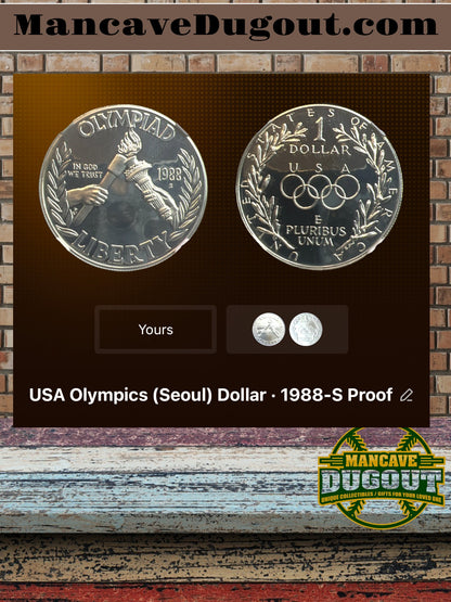 1988 S Olympic Silver Dollar – Proof - U.S. Mint • 90% Silver • San Francisco Mint