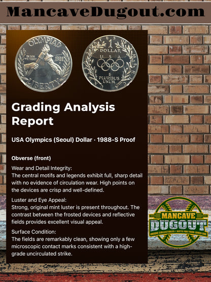 1988 S Olympic Silver Dollar – Proof - U.S. Mint • 90% Silver • San Francisco Mint