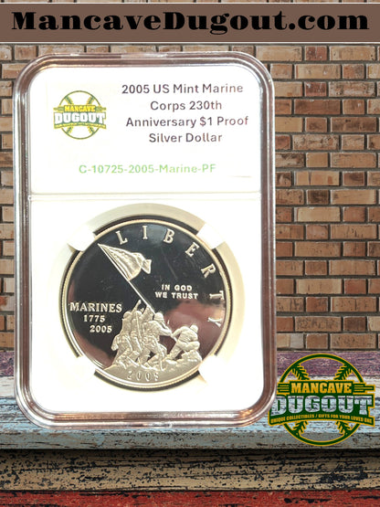 2005 P Marine Corps 230th Anniversary Silver Dollar – Proof