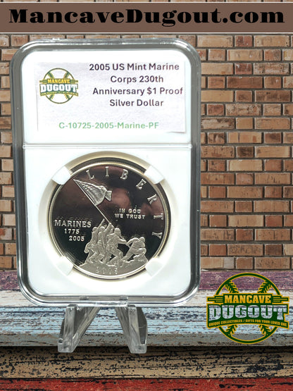 2005 P Marine Corps 230th Anniversary Silver Dollar – Proof
