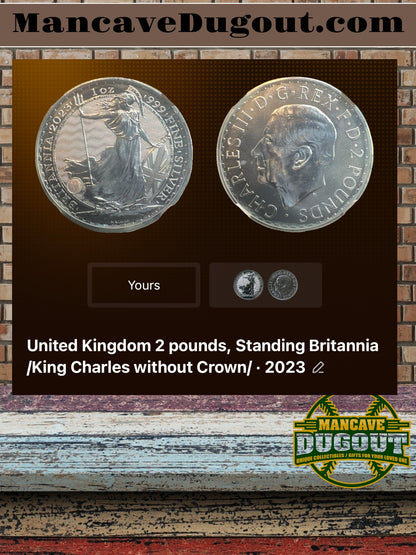 2023 Great Britain Britannia - 1 oz .999 Fine Silver • Type 2 • King Charles III Cameo