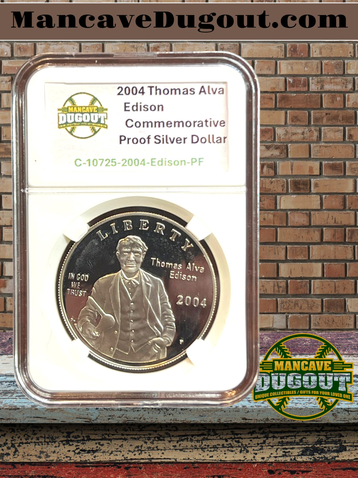 2004 Thomas Alva Edison Commemorative Silver Dollar - U.S. Mint • Proof Silver Dollar