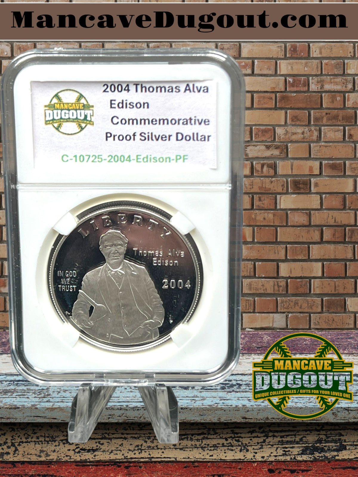 2004 Thomas Alva Edison Commemorative Silver Dollar - U.S. Mint • Proof Silver Dollar