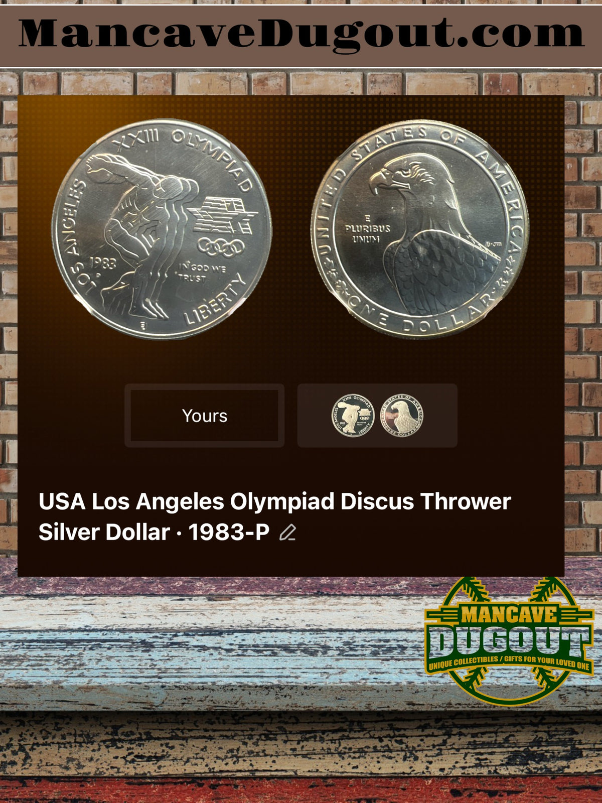 1983 Olympic Silver Dollar – Complete 3 Coin Set (P D S) – AU-58 – Computer Graded