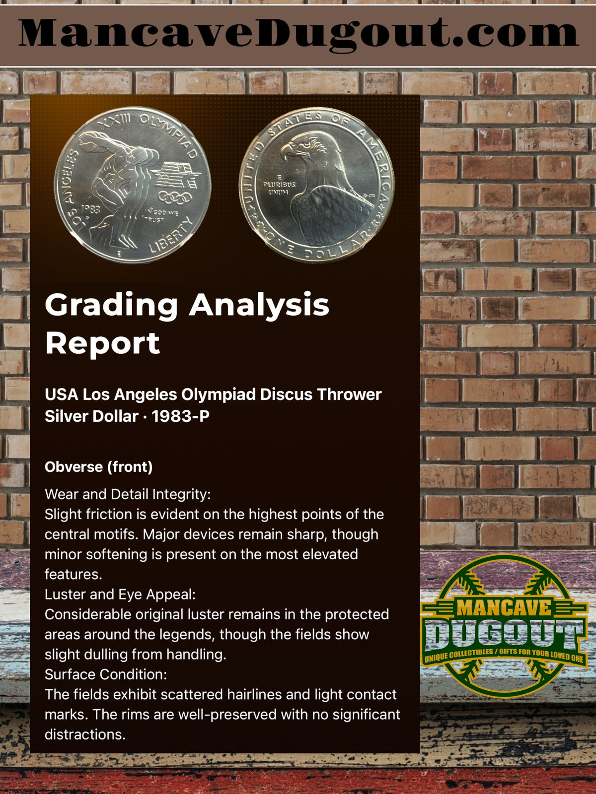 1983 Olympic Silver Dollar – Complete 3 Coin Set (P D S) – AU-58 – Computer Graded