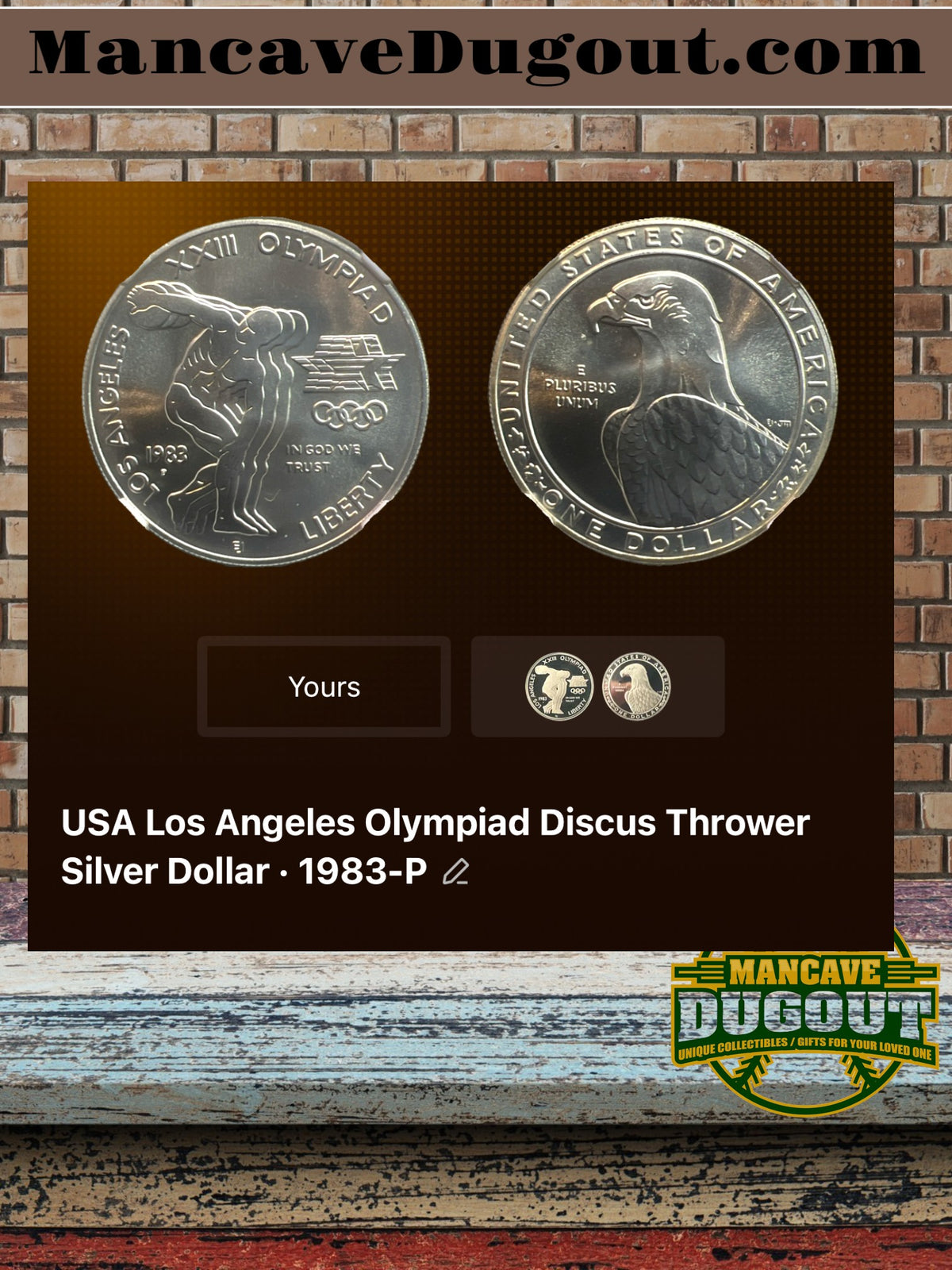 1983 Olympic Silver Dollar – Complete 3 Coin Set (P D S) – AU-58 – Computer Graded