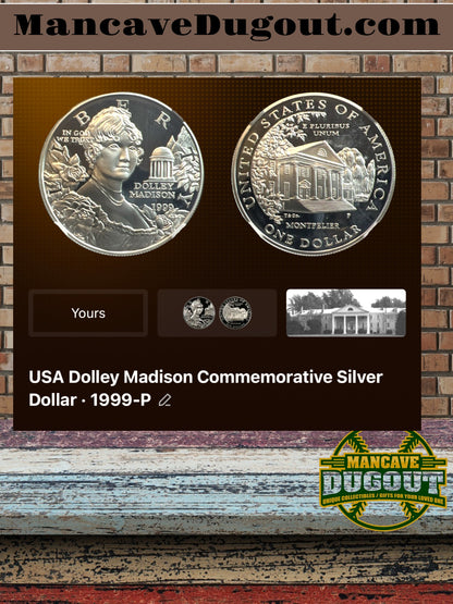 1999 P Dolley Madison Commemorative Silver Dollar – Proof Cameo