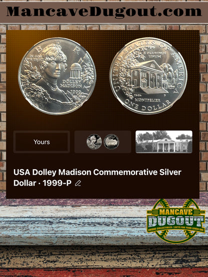 1999 P Dolley Madison Commemorative Silver Dollar – Uncirculated