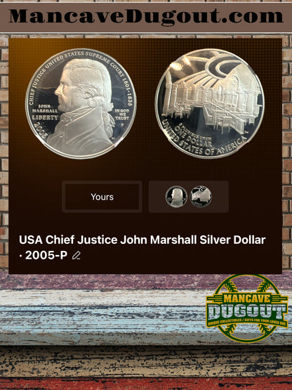 2005 P Justice John Marshall Commemorative Silver Dollar – Proof Cameo