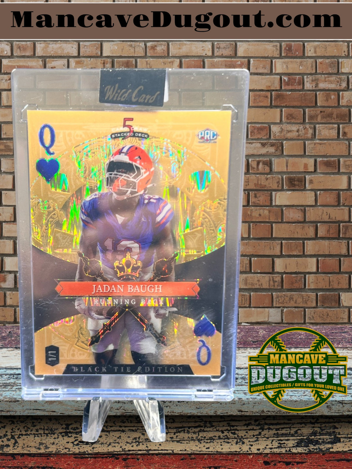 2026 Wild Card Black Tie - Jadan Baugh — Queen of Hearts • Gold Parallel • 1/1