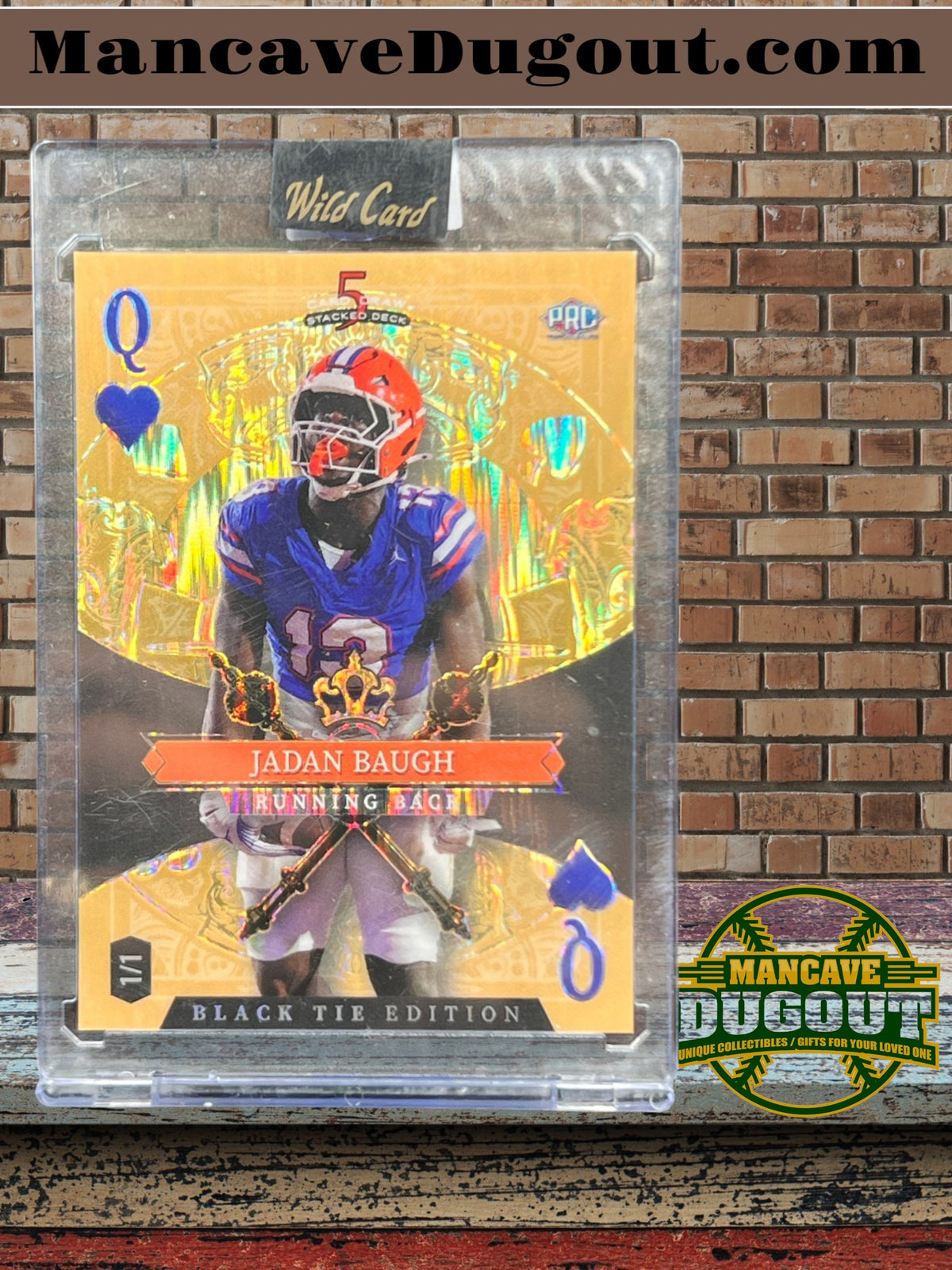 2026 Wild Card Black Tie - Jadan Baugh — Queen of Hearts • Gold Parallel • 1/1