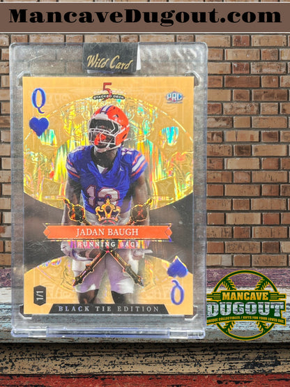 2026 Wild Card Black Tie - Jadan Baugh — Queen of Hearts • Gold Parallel • 1/1