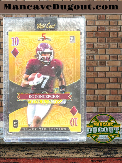 2026 Wild Card Black Tie Edition - KC Concepcion — Rookie Card - 10 of Diamonds • Gold Prizm • 1/1