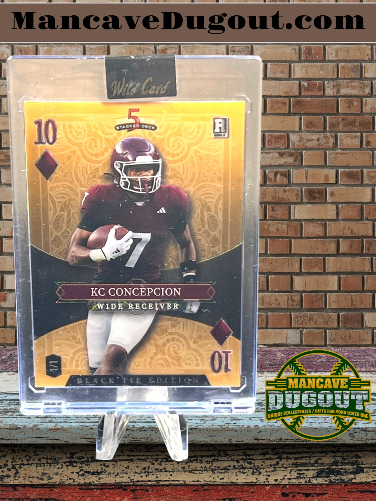 2026 Wild Card Black Tie Edition - KC Concepcion — Rookie Card - 10 of Diamonds • Gold Prizm • 1/1