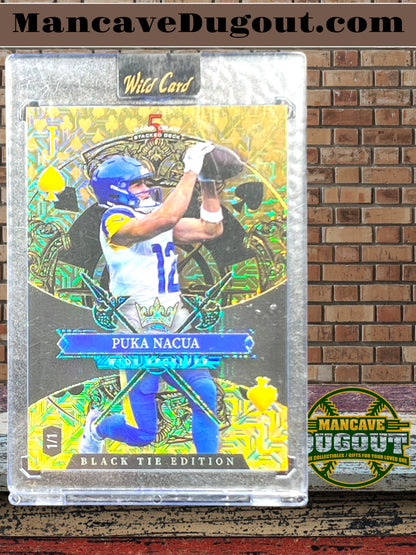 2026 Wild Card Black Tie Edition - Puka Nacua — Gold “Jack of Spades” • 1/1