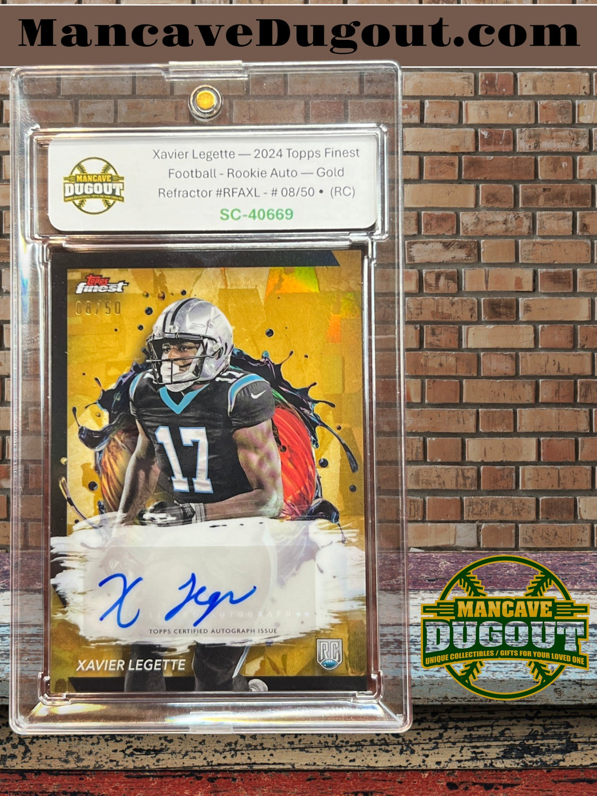 Xavier Legette — 2024 Topps Finest Football - Rookie Autographs — Gold Refractor #RFAXL - Serial Numbered 08/50 • Rookie Card (RC)