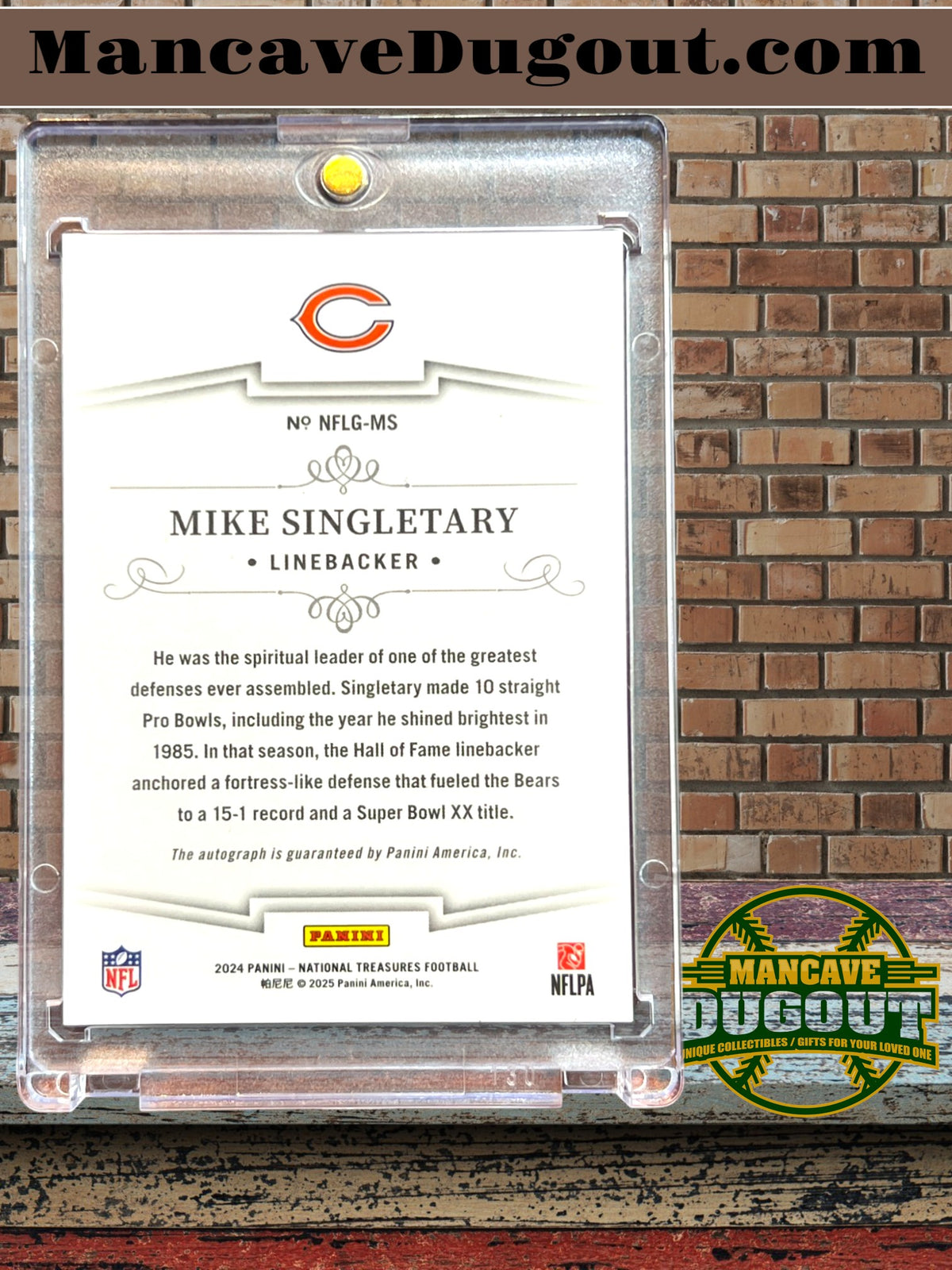 Mike Singletary — 2024 Panini National Treasures - NFL Greatest Signatures — #MS Serial Numbered 66/99 — Autograph