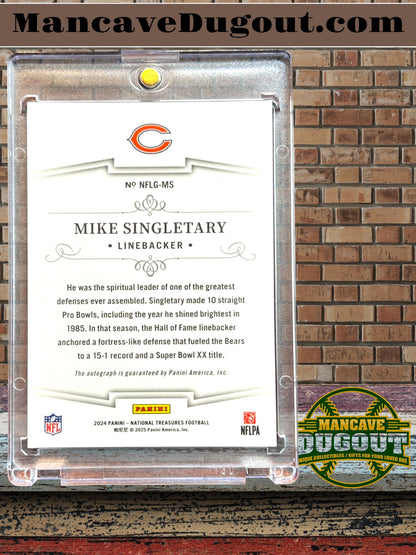 Mike Singletary — 2024 Panini National Treasures - NFL Greatest Signatures — #MS Serial Numbered 66/99 — Autograph