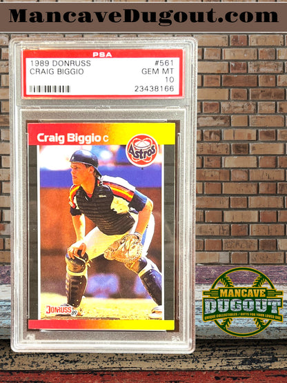 1989 Donruss #561 Craig Biggio RC — PSA 10 Gem Mint - Hall of Famer • Iconic Rookie • Pop Driven ’80s Classic