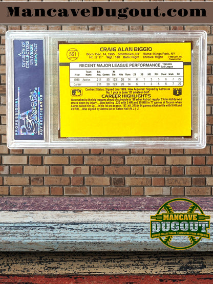 1989 Donruss #561 Craig Biggio RC — PSA 10 Gem Mint - Hall of Famer • Iconic Rookie • Pop Driven ’80s Classic