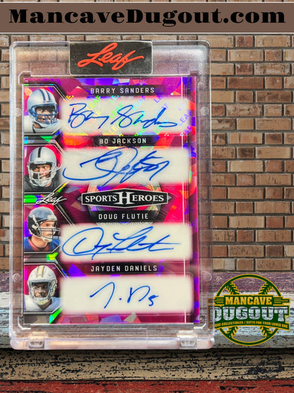 Leaf Sports Heroes 8 Autographs 2/3 – Barry Sanders, Bo Jackson, Daniels, Flute and more