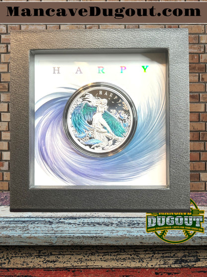 2023 Niue Haunting Harpy 1 oz .999 Silver Coin 50mm Holographic Enamel Color Change – OGP