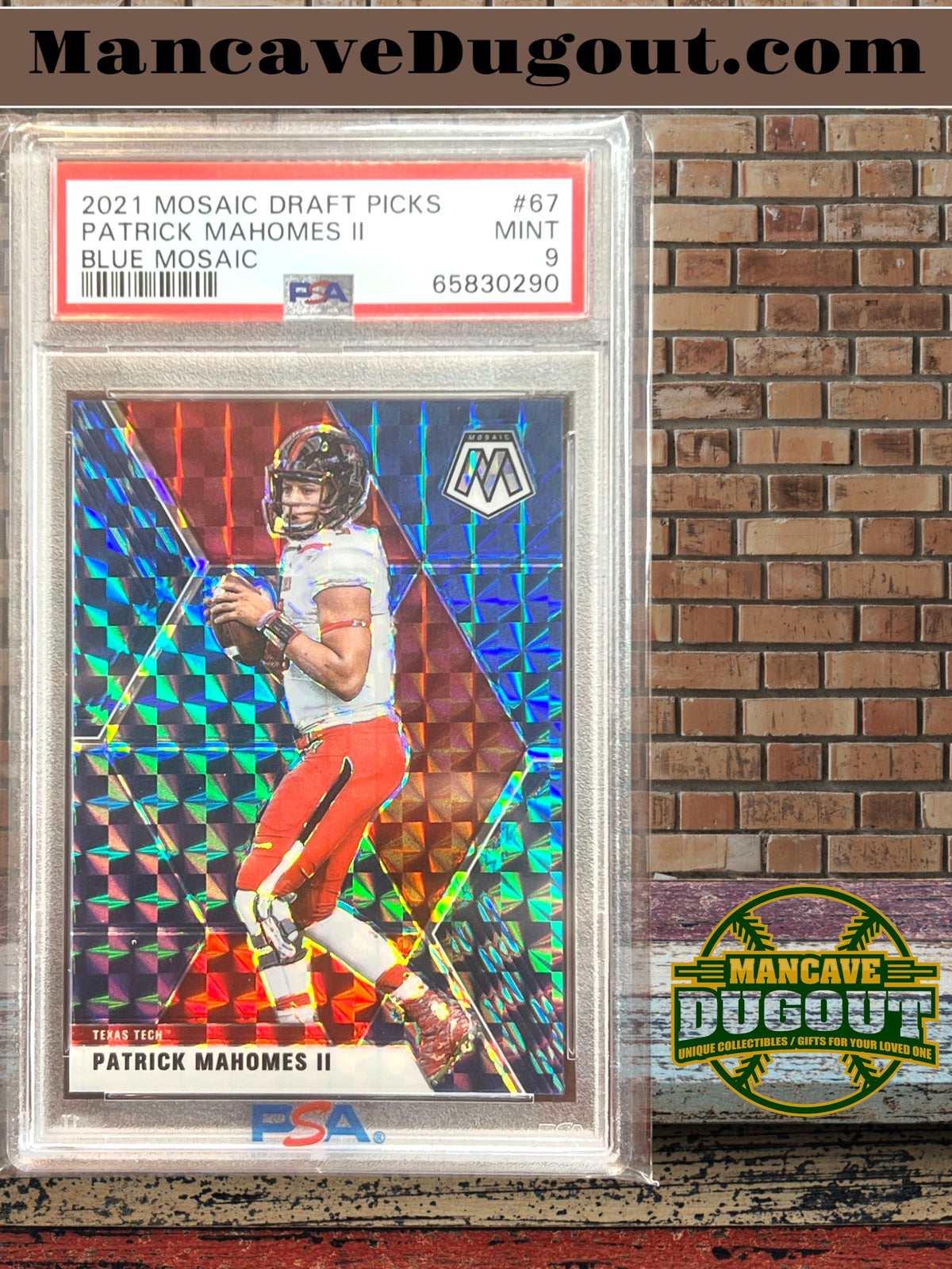 2021 Mosaic Draft Picks Patrick Mahomes II Blue Mosaic #67 /75 PSA 9 POP 2