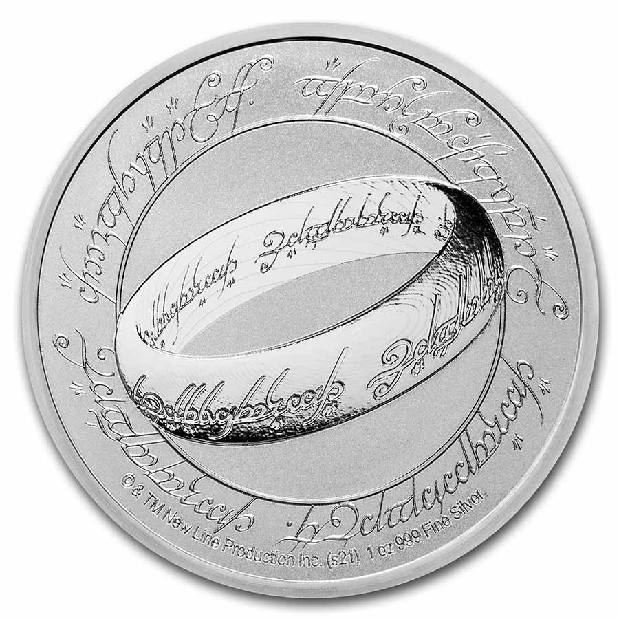 2021 Niue Lord of the Rings: The One Ring .999 BU Mint Capsule - 1 oz Silver Coin