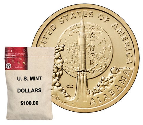 American Innovation $1 Coin 2024 Rolls and Bags - Alabama DENVER (D)