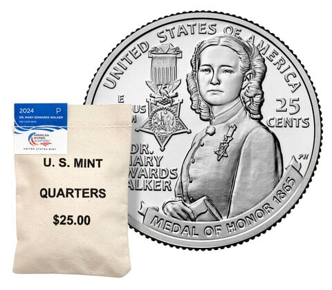 American Women Quarters 2024 Rolls and Bags - Dr. Mary Edwards Walker PHILADELPHIA (P)