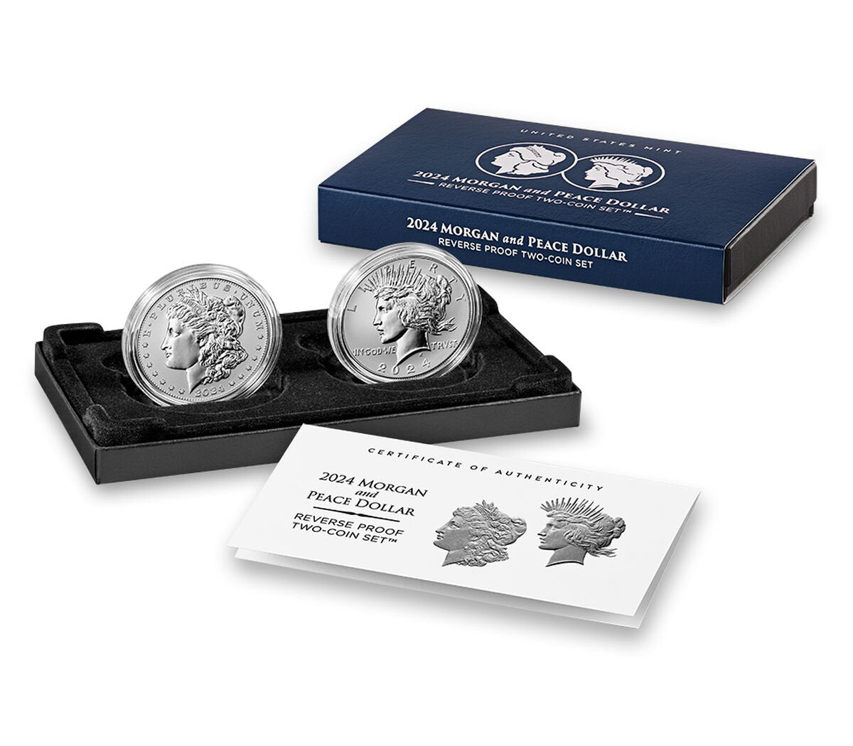 2024 Morgan and Peace Dollar Two-Coin Reverse Proof Set