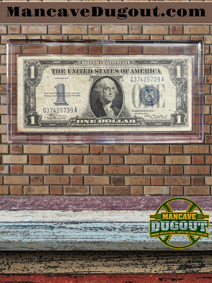 1934 $1 Silver Certificate – “Funny Back” – VF+ Good Color – No Tears/Pinholes – Sealed in Premium BCW Hard Display Case