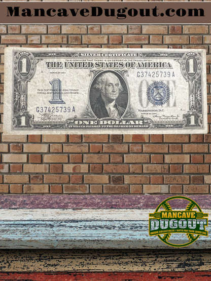 1934 $1 Silver Certificate – “Funny Back” – VF+ Good Color – No Tears/Pinholes – Sealed in Premium BCW Hard Display Case