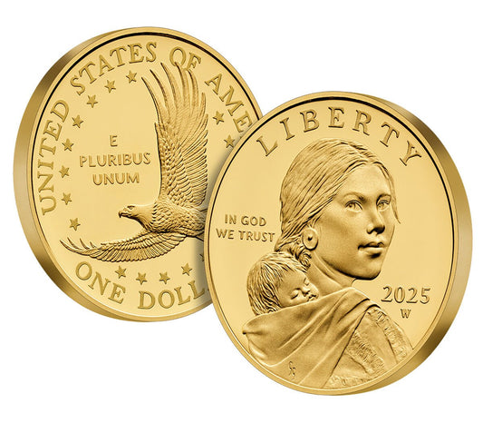 2025 - 25th Anniversary Sacagawea Golden Dollar 24K One Half-Ounce Gold Proof Coin