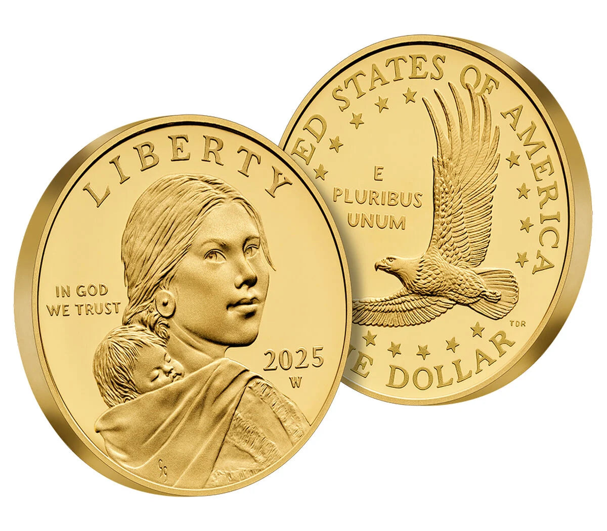 2025 - 25th Anniversary Sacagawea Golden Dollar 24K One Half-Ounce Gold Proof Coin