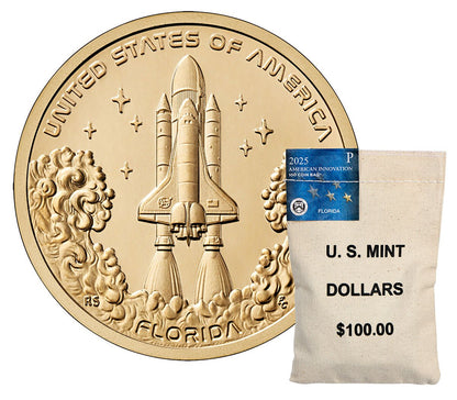 2025 - American Innovation $1 Coin Mint Bags of 100 – Florida – Philidelphia