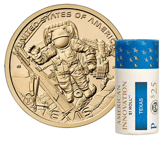 2025 American Innovation $1 Coin Rolls–Texas-P