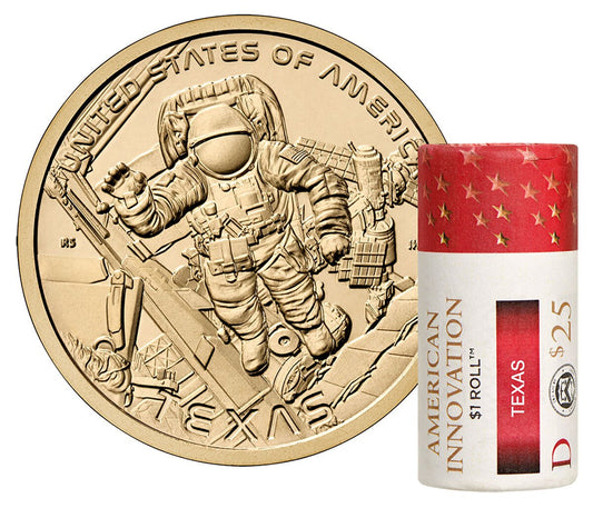 2025 American Innovation $1 Coin Rolls -Texas – Denver