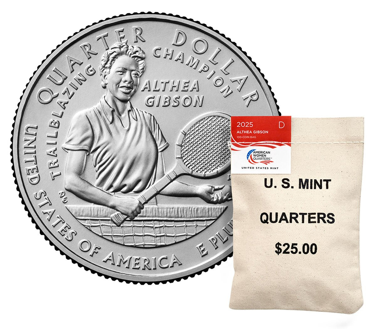 American Women Quarters 2025 Bags - Althea Gibson - Denver (D)