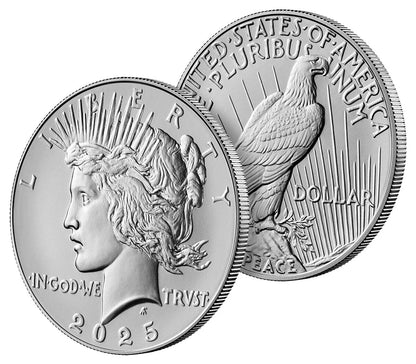 2025 Peace Silver Dollar Uncirculated Coin – With OGP