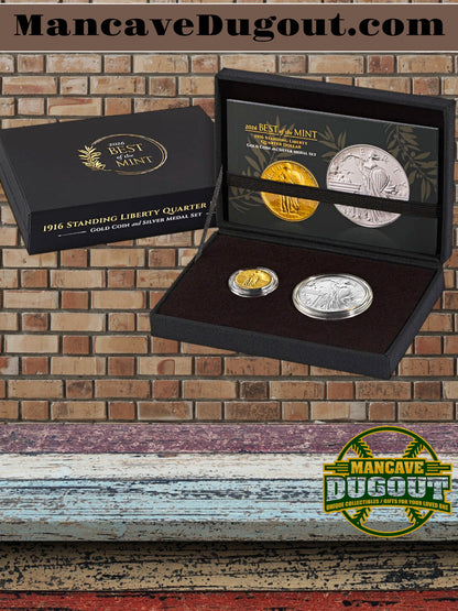 2026 Best of the Mint – 1916 Standing Liberty Quarter Dollar Gold Coin & Silver Medal Set