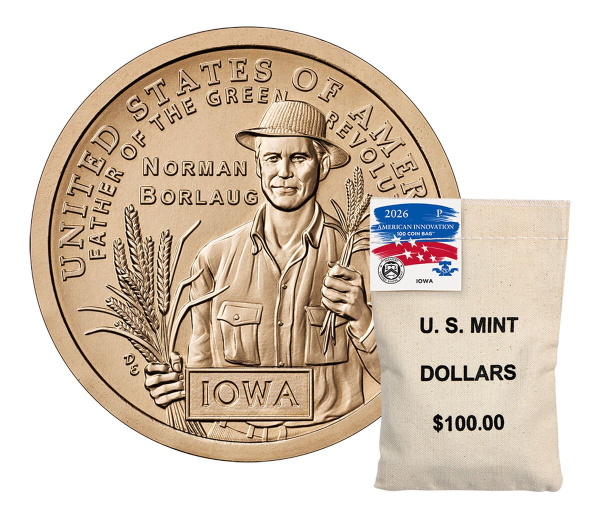 2026 American Innovation $1 Coin 100-Coin Bags - Iowa - Philadelphia (P)