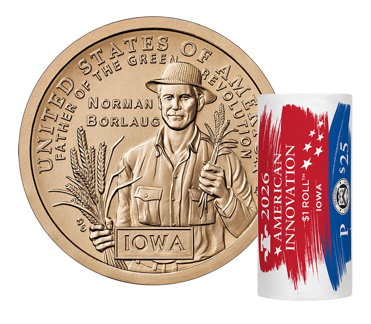 2026 - American Innovation $1 - 25 Coin Rolls - Iowa - Philadelphia (P)