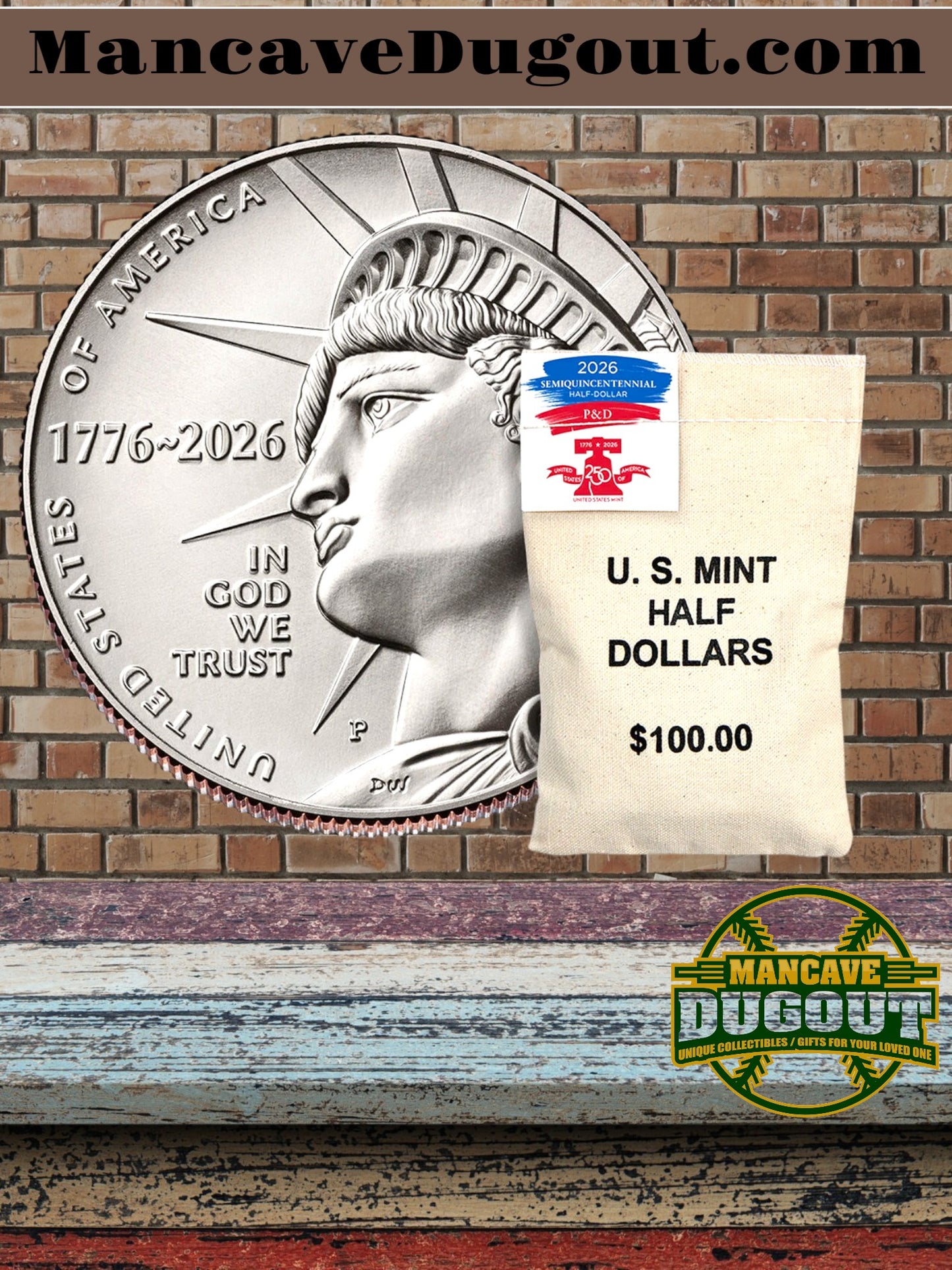 Semiquincentennial Half Dollar 2026 200-Count Bags - Enduring Liberty - Half Dollars - Multi (D)(P)