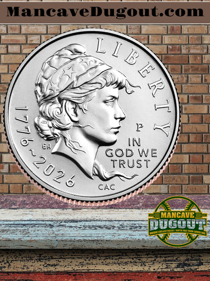 2026 Semiquincentennial Dime Rolls – Emerging Liberty Design – P & D Mint Two Roll Set