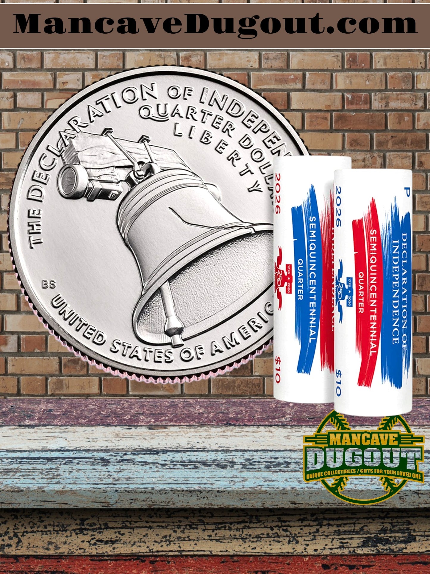 Semiquincentennial Quarters 2026 Rolls - Declaration of Independence - P and D